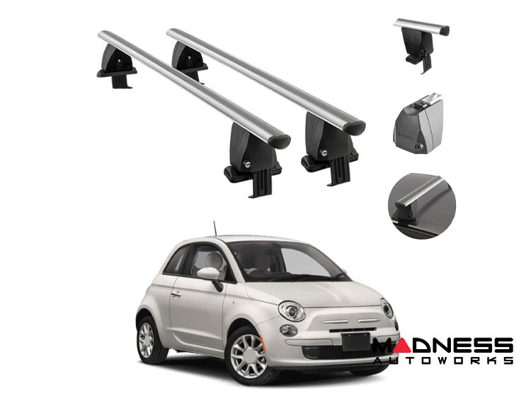 FIAT 500 Roof Rack Cross Bars Silver OMAC